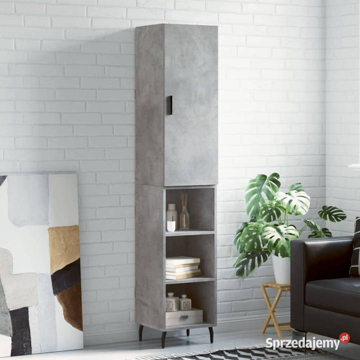 Wysoka szafka szarość betonu 345x34x180 mazowieckie Warszawa