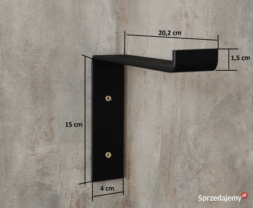wsporniki metalowe czarne do półki wiszącej 4cm Warszawa