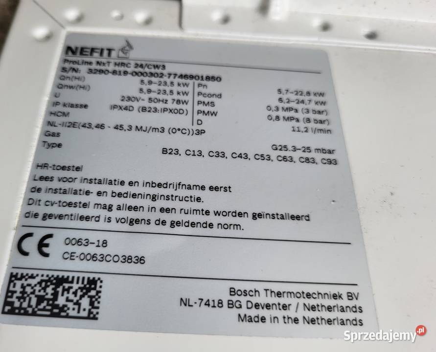 Piec gazowy Nefit Buderus na części małopolskie Tarnów