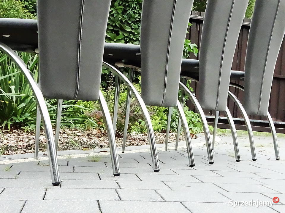 Krzesła 4 kolor grafit stal nierdzewna niklowana Biłgoraj