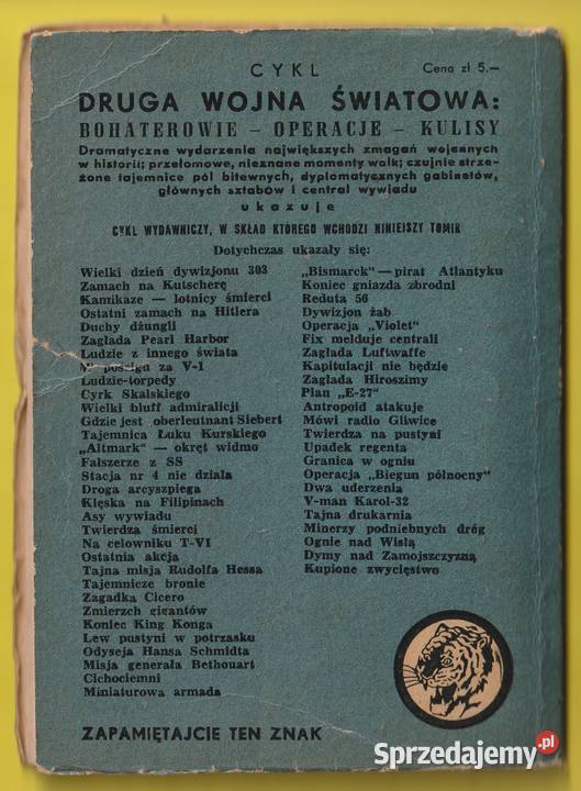 ŻÓŁTY TYGRYS GWARDIA ARCHANIOŁA 1960 Łódź