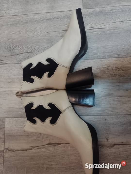 40 Nasty Gal Skórzane botki biznesowe z Londynu skóra Kraków