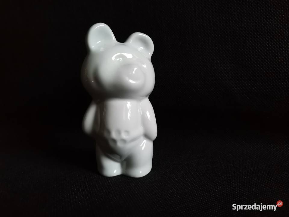 Stara figurka miś Misza maskotka olimpijska Porcelana i szkło śląskie Siemianowice Śląskie