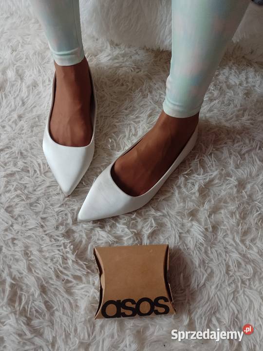 44 ASOS Design Białe baleriny wieczorowe z Asos małopolskie Kraków