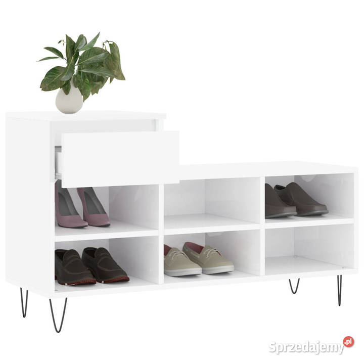 Szafka na buty wysoki połysk biała 102x36x60 mazowieckie Warszawa
