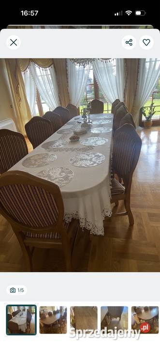 Stół 12 krzeseł stylowy komplet