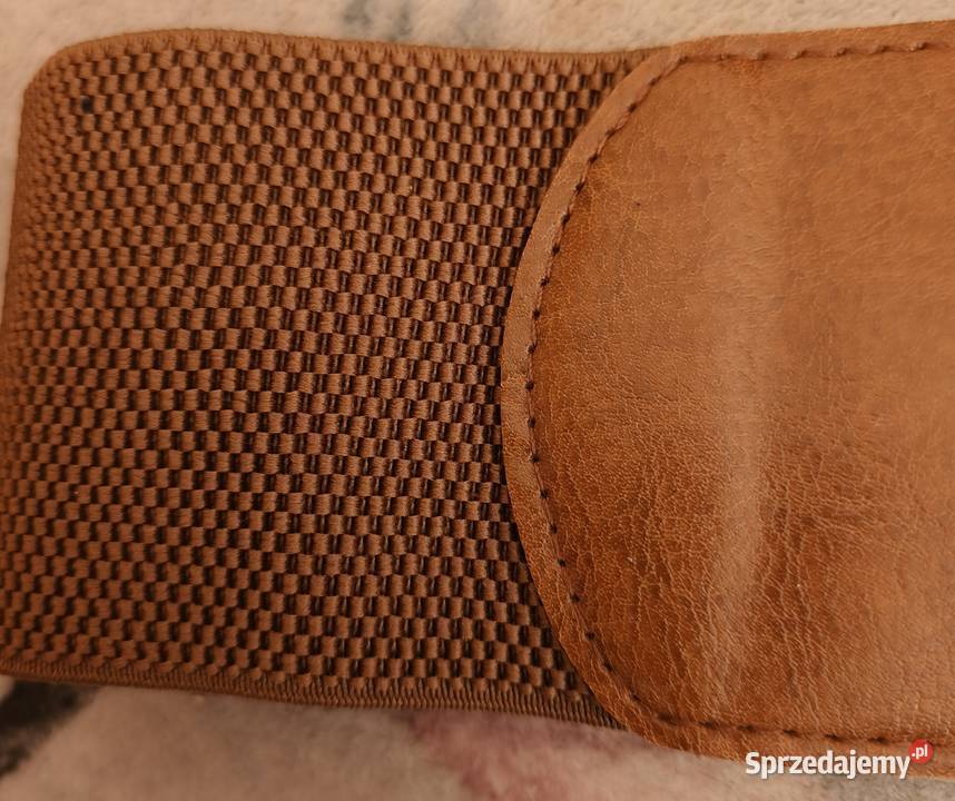 Pasek brązowy ze złotą klamerką Gdańsk