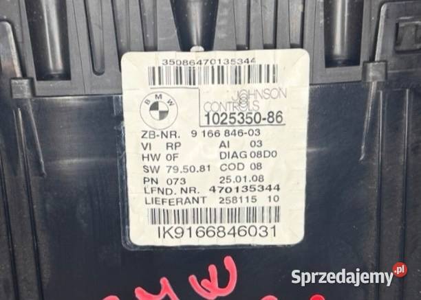 LICZNIK ZEGARY BMW SERIA 3 E90 102535086 Rok produkcji 2008 Warszawa