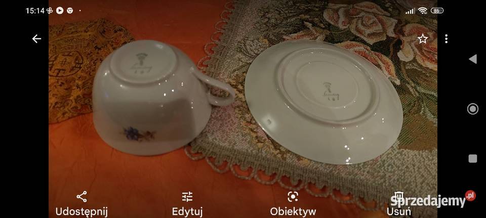 Filiżanka ręcznie malowana Niebieski mak Wrocław