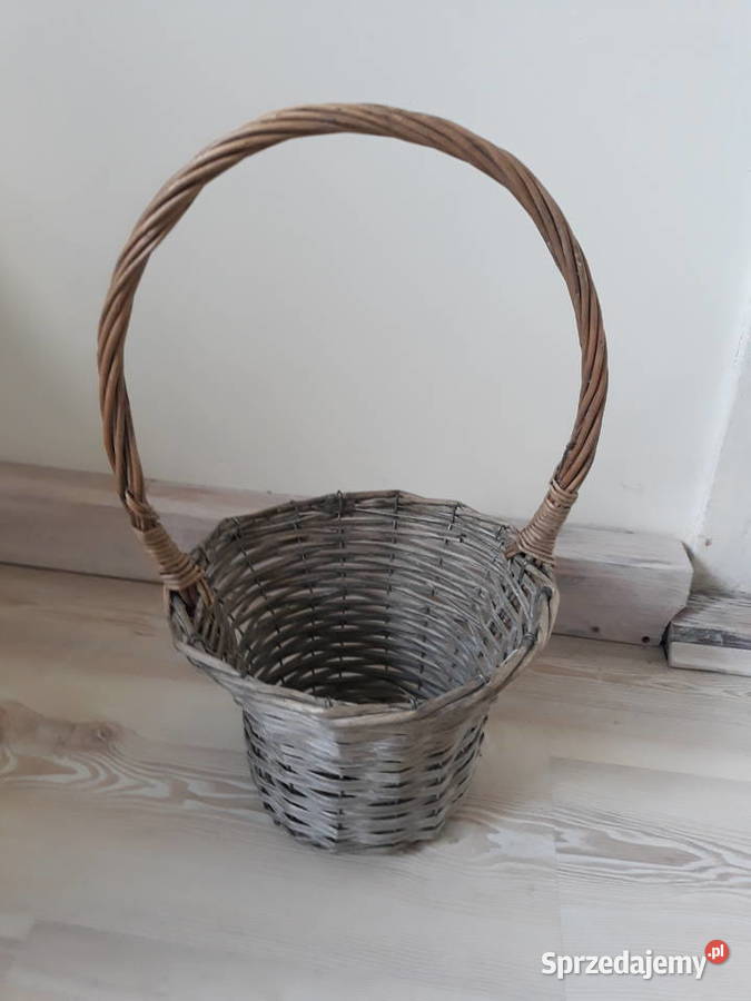 wiklinowy koszyk pobielany na prezent wygodna Pozostałe Gdańsk