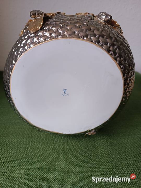 Piękny duży porcelanowy koszyk złocony małopolskie Gorlice