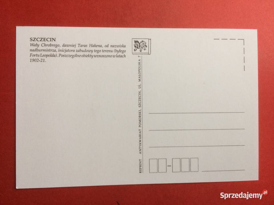 835 Reprint Wały Chrobrego Szczecin sprzedam