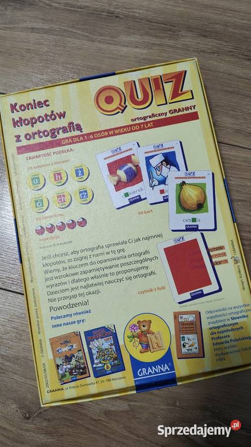 Gra edukacyjna Granna Quiz Ortograficzny Koniec sprzedam