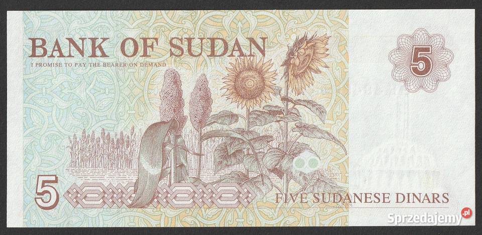 SUDAN 5 DINAR 1993 STAN BANKOWY UNC Łódź sprzedam