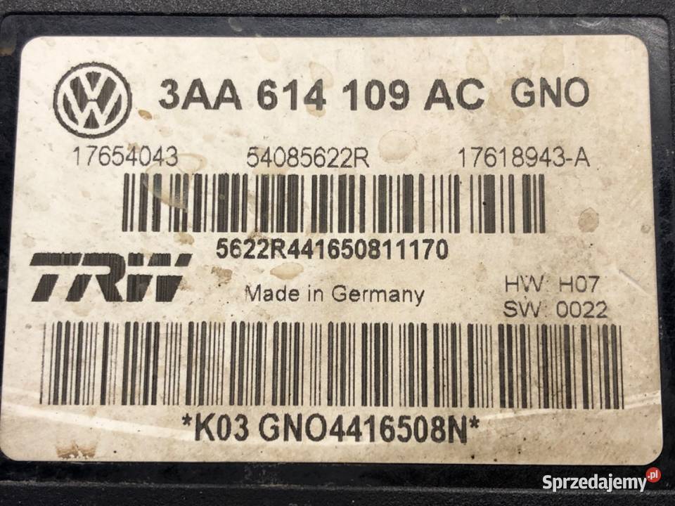 POMPA ABS VW PASSAT CC B6 3AA614109AC 20 211 podkarpackie