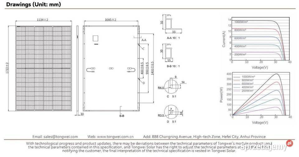 Panel fotowoltaiczny Tongwei Solar 410W Black