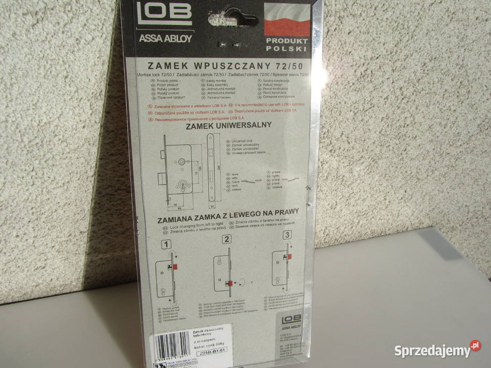 Zamek wpuszczany LOB 7250 z zaczepem na wkładkę Olecko