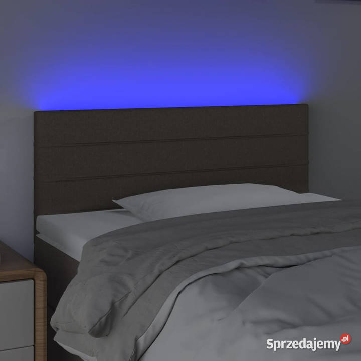 Zagłówek do łóżka z LED taupe 100x5x7888 tkanina Ramy i stelaże mazowieckie