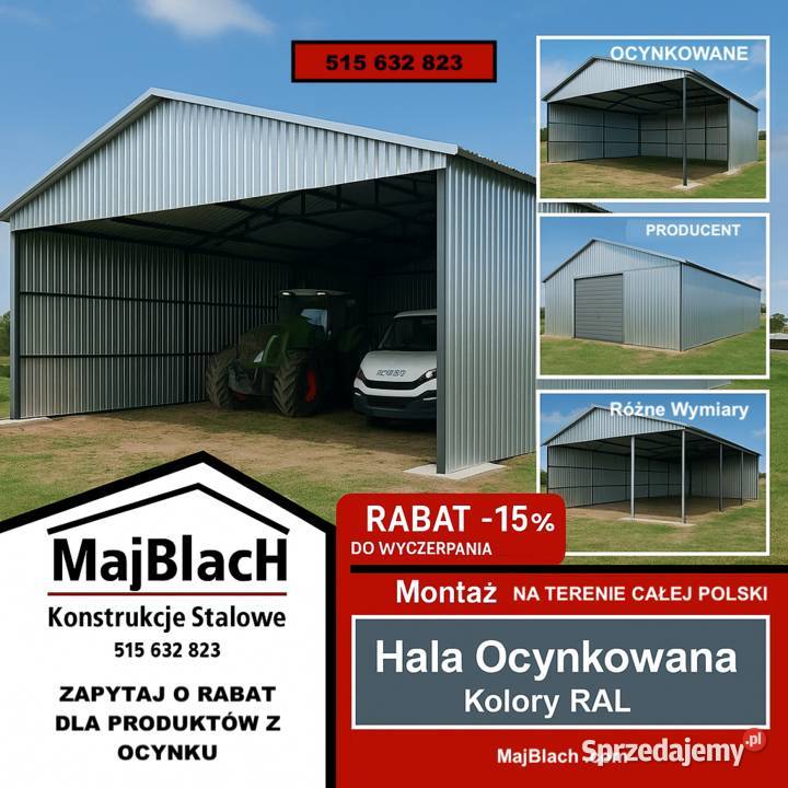 A06Ładny Garaż Blaszany Grafit Wiata Montaż Sprzedaż Lesko