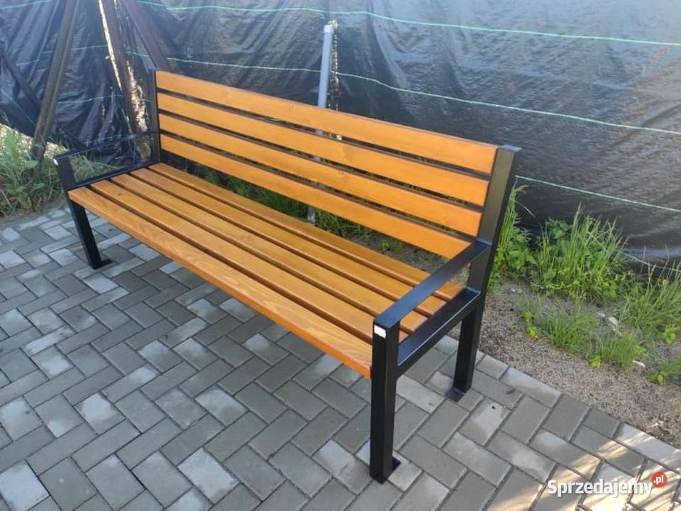 Ławka Parkowa stalowa LUX z podłokietnikiem 150 Wronowice