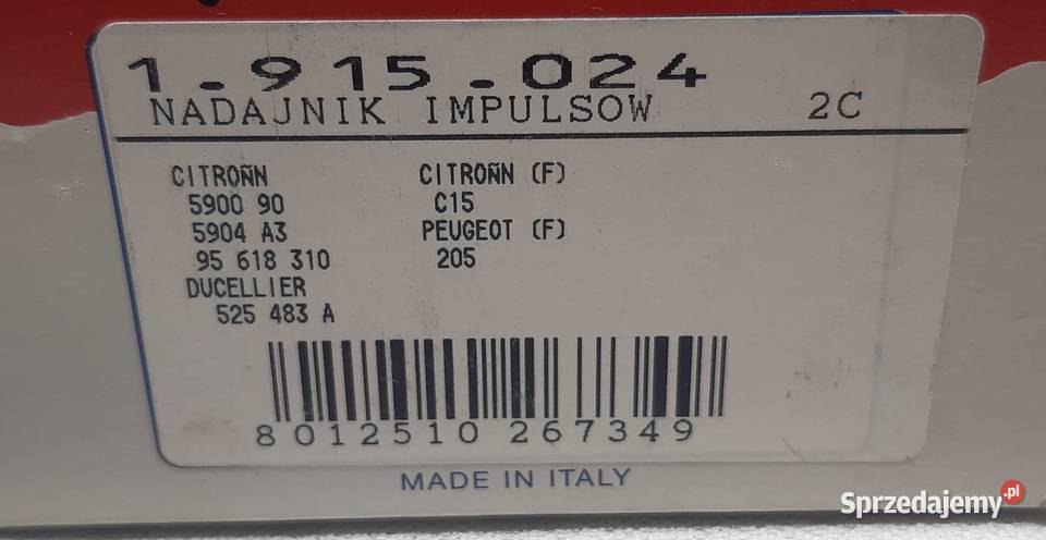 CZUJNIK APARATU ZAPŁONOWEGO CITROEN C15 Mielęcin