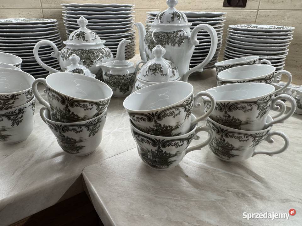 Elegancki serwis obiadowokawowy Bavaria Weiden Porcelana i szkło Biłgoraj