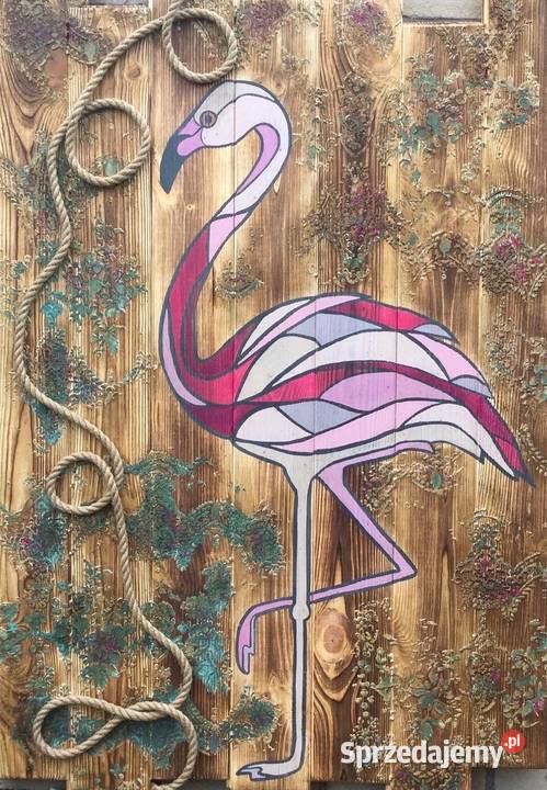 Obraz na drewnie efekt postarzenia odcienie różowego Opatówek