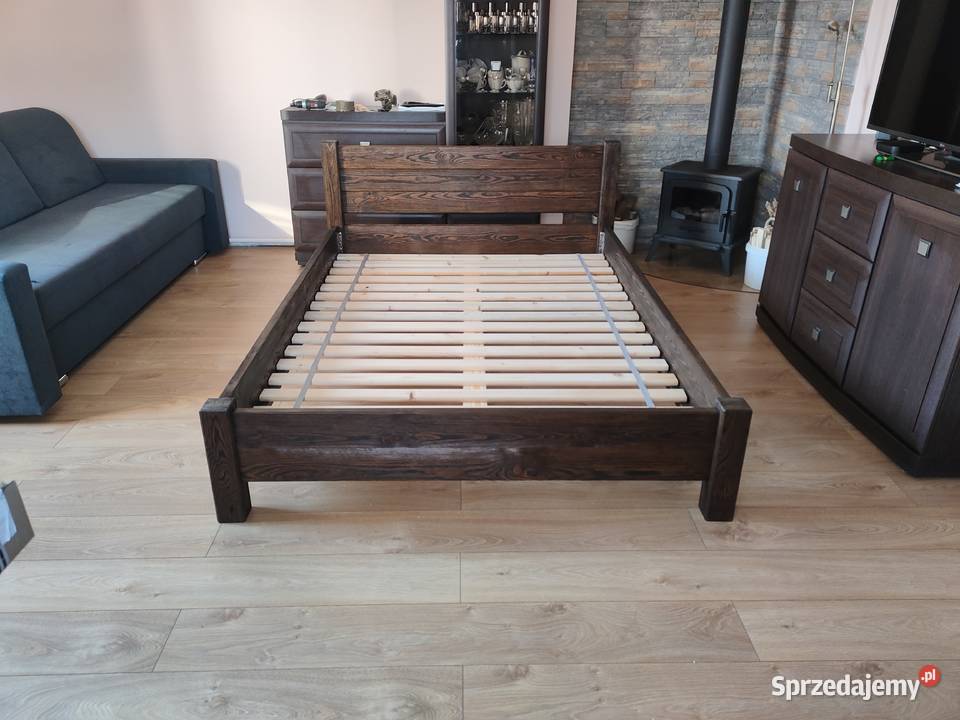 Nowe postarzane szczotkowane łóżko 140x200 Nisko