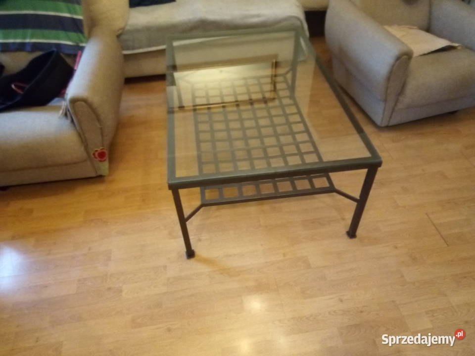 Modernistyczny skandynawski stół szkło metal Gliwice