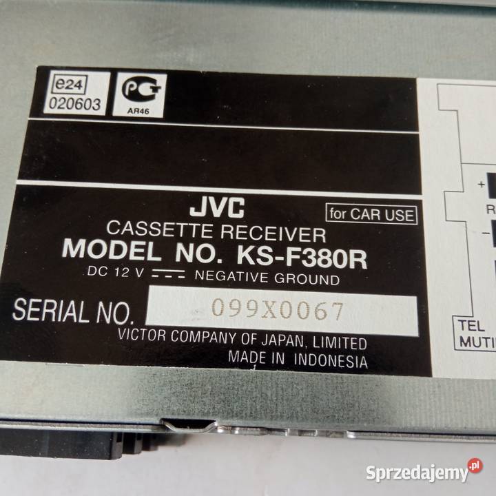 Radio JVC KSF363R na kasetę plus wyjście na Szczecin