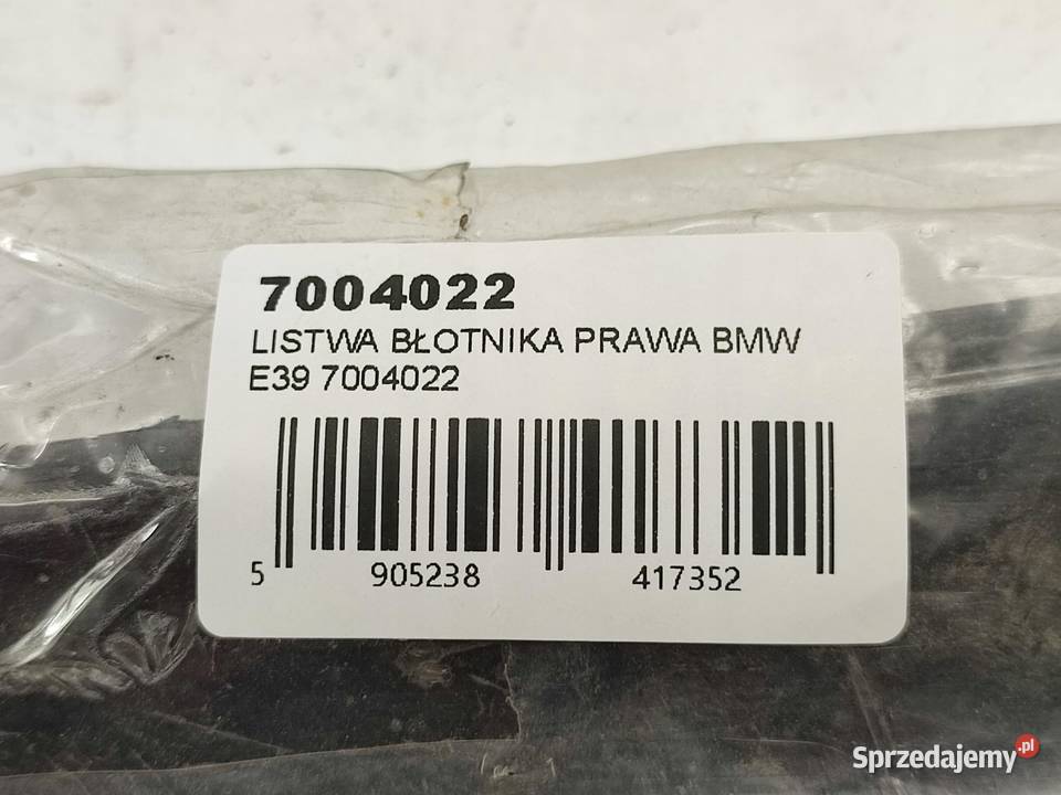 LISTWA BŁOTNIKA PRAWY PRZÓD BMW E39 7004022 Części samochodowe sprzedam