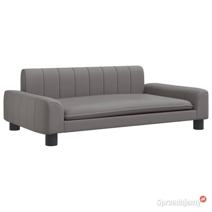 Sofa dzieci szara 90x53x30 sztuczna skóra