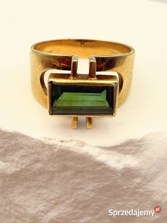 Wykwintny Złoty Pierścionek Vintage Modernist zachodniopomorskie Szczecin