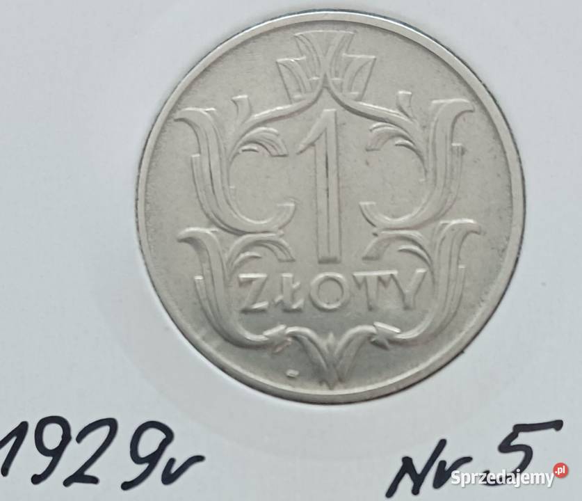 1 Złoty 1929 r 5 Konin sprzedam