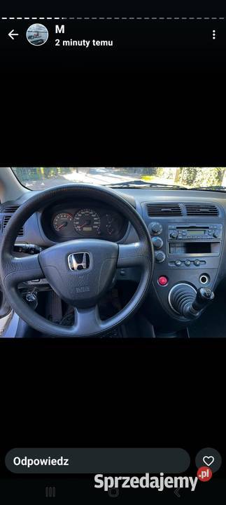 HONDA CIVIC VII 16 Klima szyberdach alufelgi nieuszkodzony