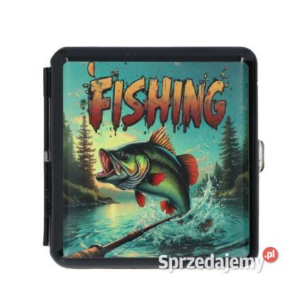 Metalowa Papierośnica z Nadrukiem Wędkarza Ostrowy nad Okszą