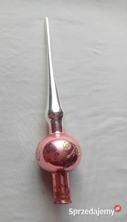 Szpic na choinkę zdobiony szklanym brokatem 27 Koźminek