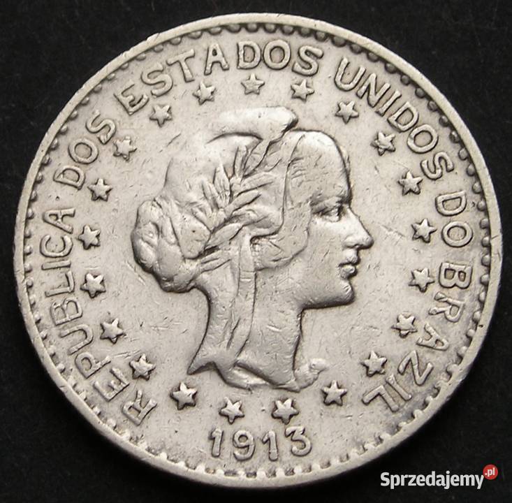 BRAZYLIA 1000 REIS 1913 SREBRO Łódź
