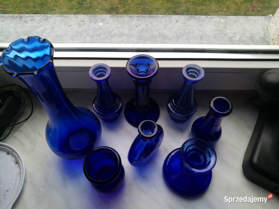 Zestaw szkła wazoniki świeczniki buteleczki Porcelana i szkło Antyki, Sztuka, Kolekcje Choszczno