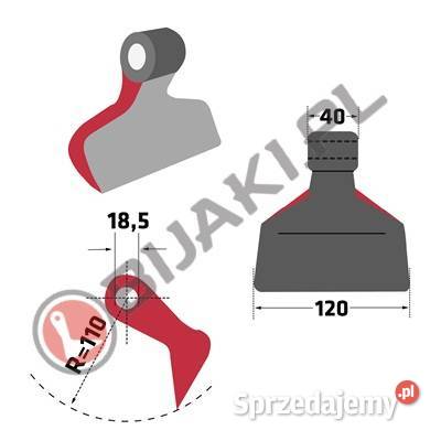 Bijak młotkowy RM418 do kosiarek bijakowych kujawsko-pomorskie Chmielniki