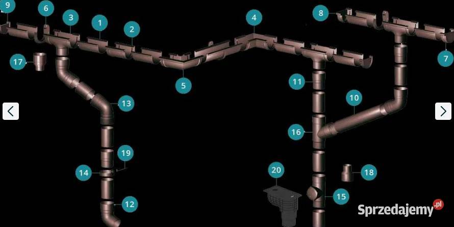 GAMRAT rynna rura hak kolano uchwyt lej 75100125 Tyczyn sprzedam
