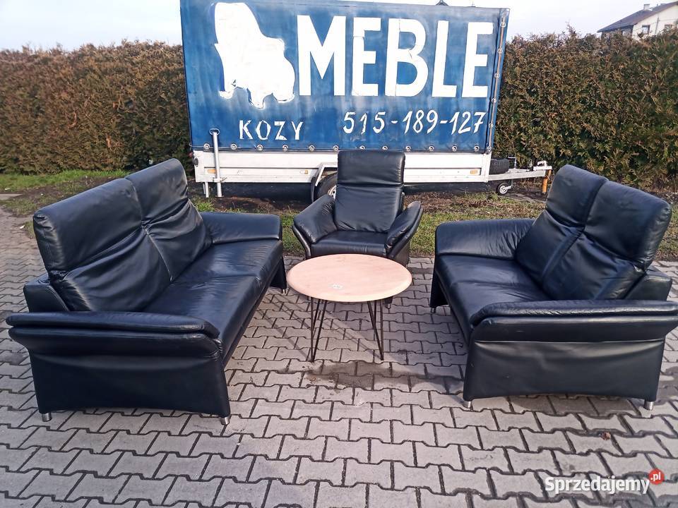 Komplet Rozkładany RELAX 321 i Stolik Skóra Komplety wypoczynkowe Kozy