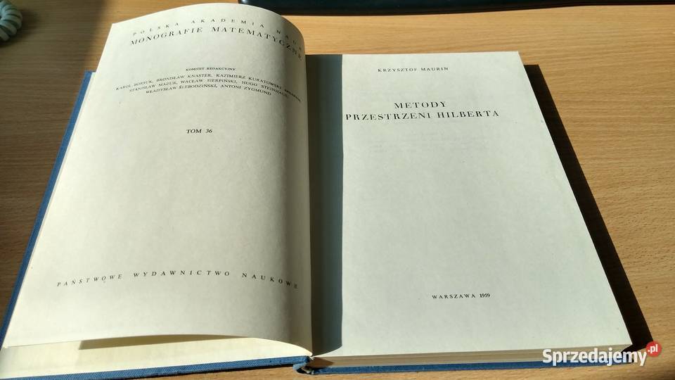 Metody przestrzeni Hilberta Krzysztof Maurin Gdańsk sprzedam