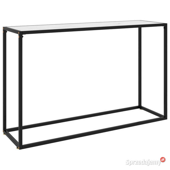 Stolik konsolowy biały 120x35x75 szkło hartowane Warszawa