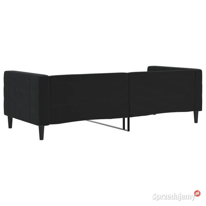 Sofa z funkcją spania czarna obita aksamitem Warszawa