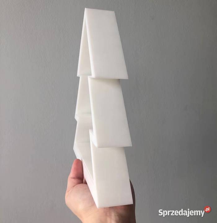 Geometryczna choinka biała lampion na świeczkę biały Kłodawa