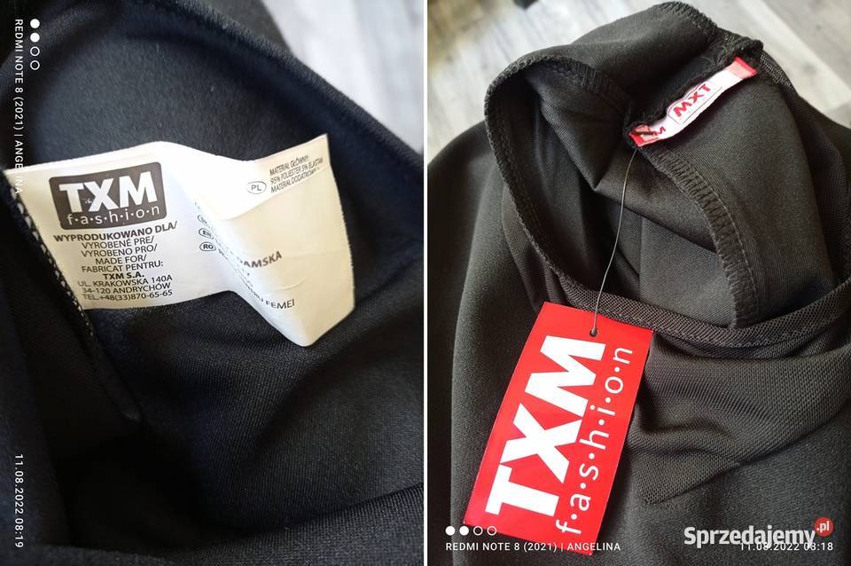 Sukienka TXM czarna ołówkowa z długim rękawem Łódź