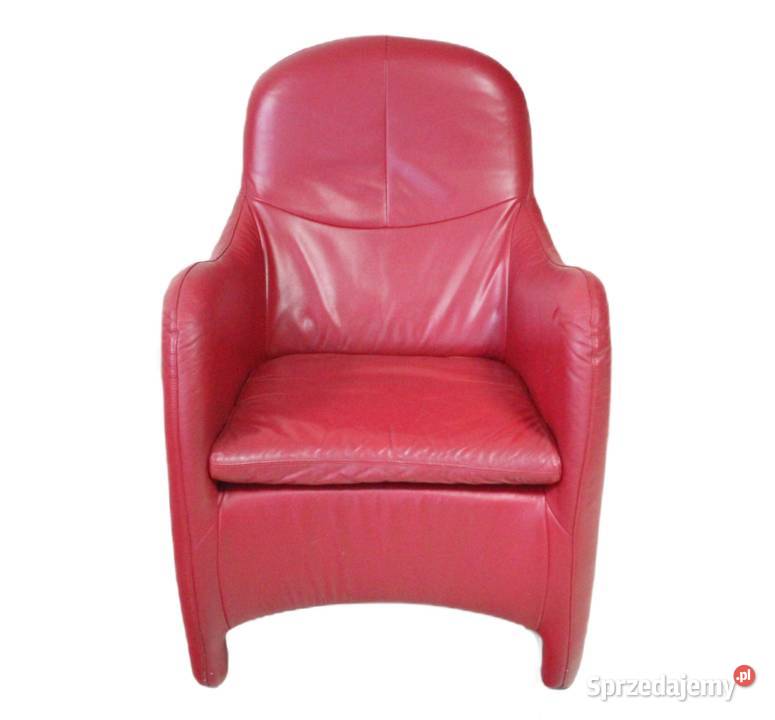 Fotel CZERWONA GRUBA skóra Pszczyna