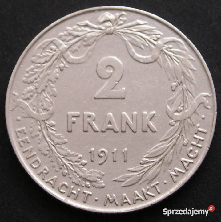 BELGIA 2 FRANKI 1911 KRÓL ALBERT SREBRO Numizmatyka łódzkie Łódź sprzedam