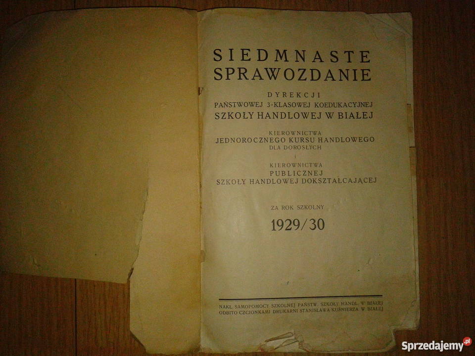 Bielsko biala sprawozdanie szkoly handlowej Antykwariat Bielsko-Biała